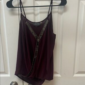 ASTR Deep Purple Camisole with Studded Trim